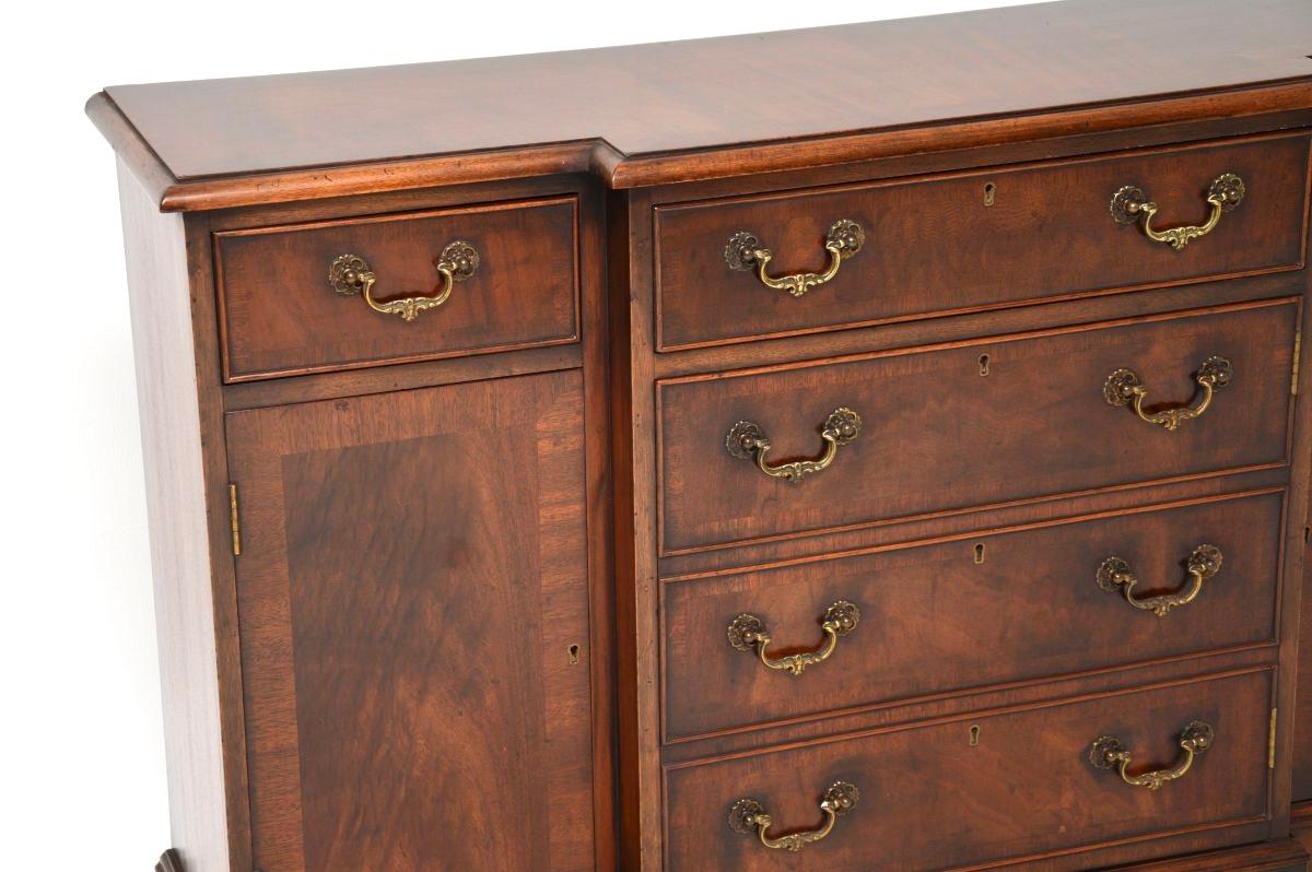 Antique Georgian Style Small Breakfront Sideboard For Sale 2