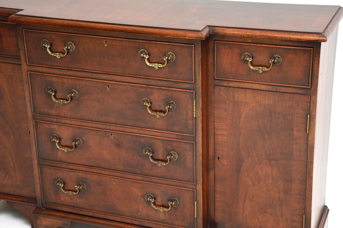 Antique Georgian Style Small Breakfront Sideboard For Sale 3