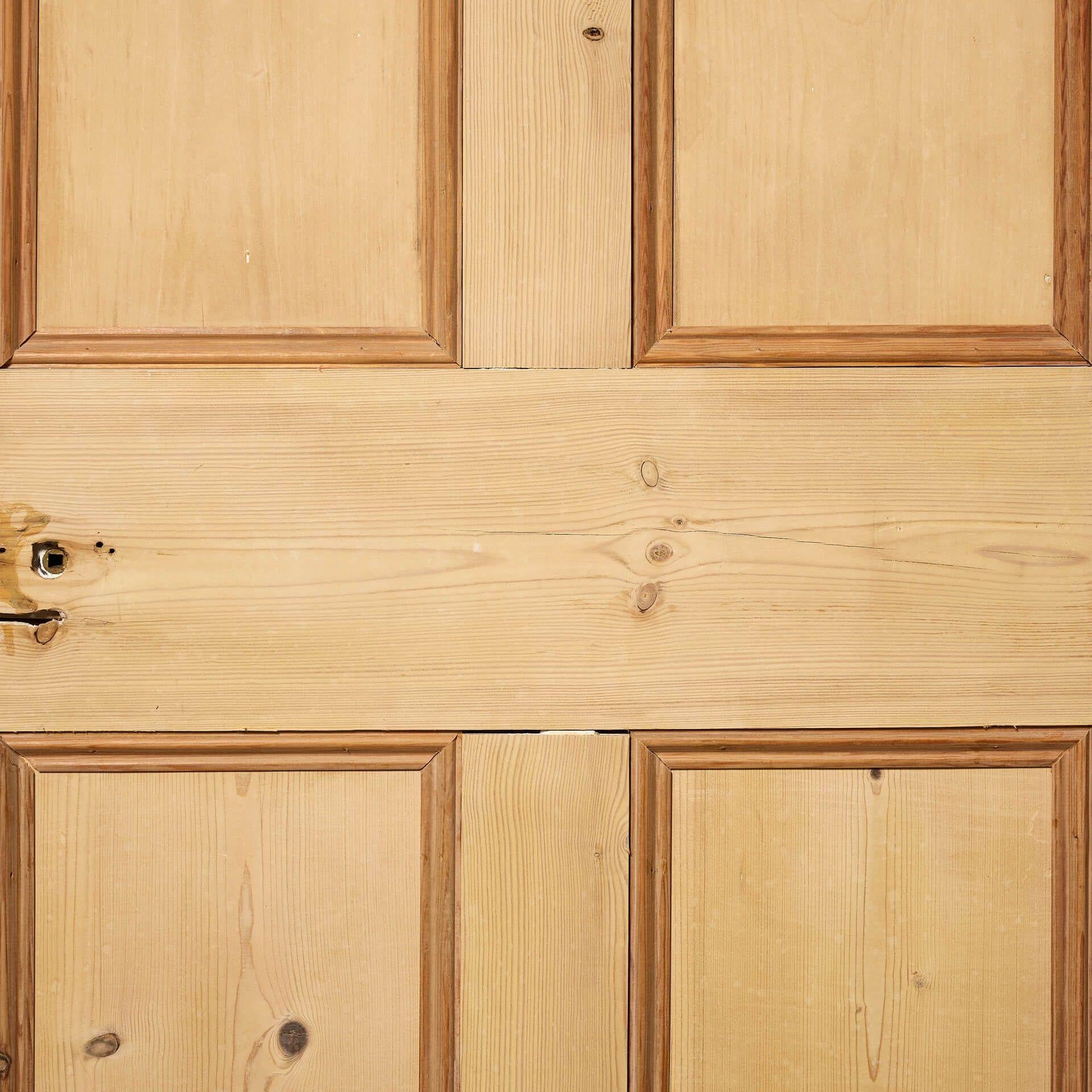 English Antique Georgian Style Stripped Pine Door c.1780 For Sale