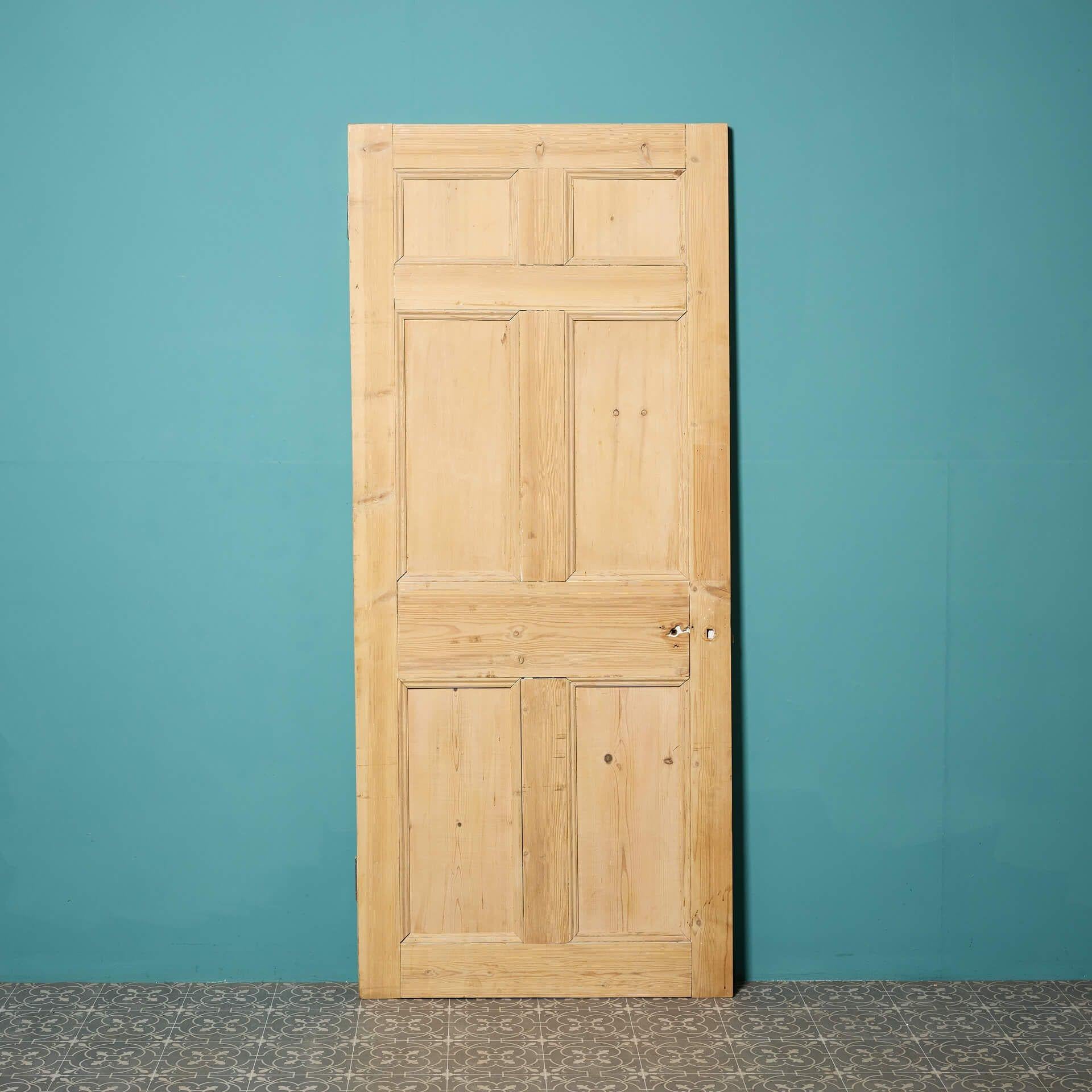 Antique Georgian Style Stripped Pine Door c.1780 In Fair Condition For Sale In Wormelow, Herefordshire