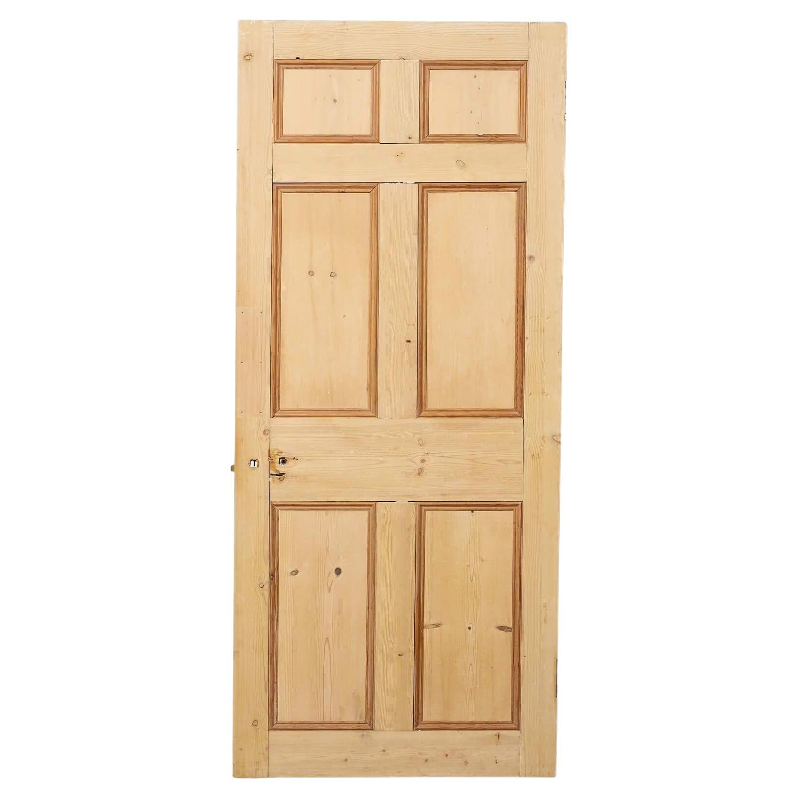 Antique Georgian Style Stripped Pine Door c.1780
