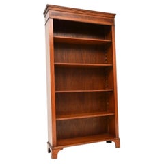 Antique Georgian Style Walnut Open Bookcase