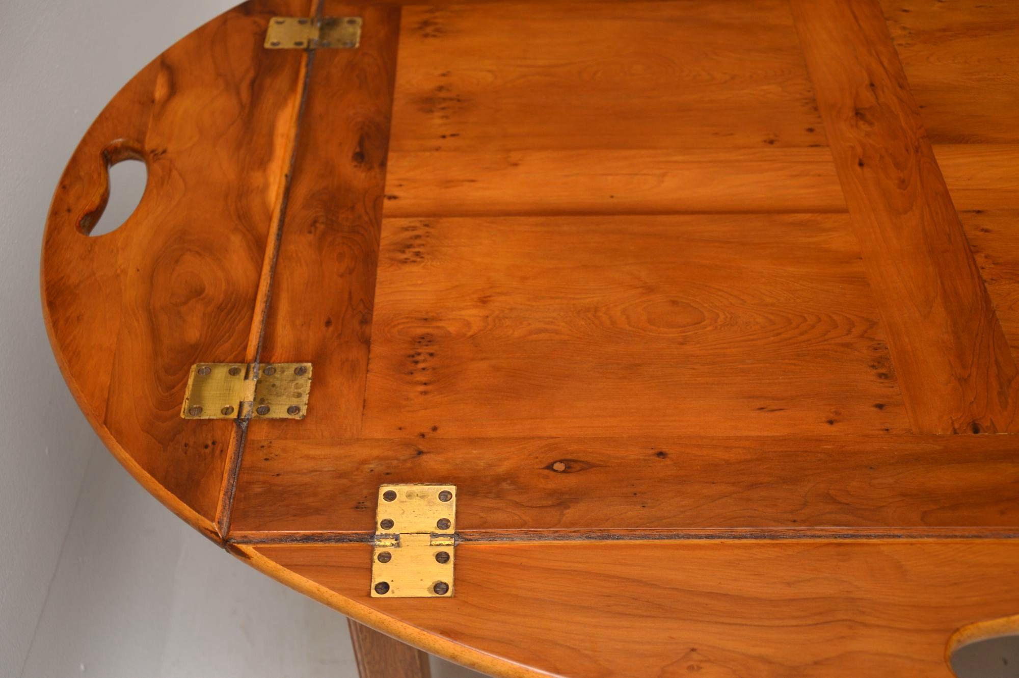 Antique Georgian Style Yew Wood Butlers Tray Coffee Table In Good Condition In London, GB