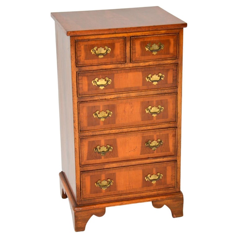 Antique Style Yew Wood Chest of Drawers For Sale at 1stDibs