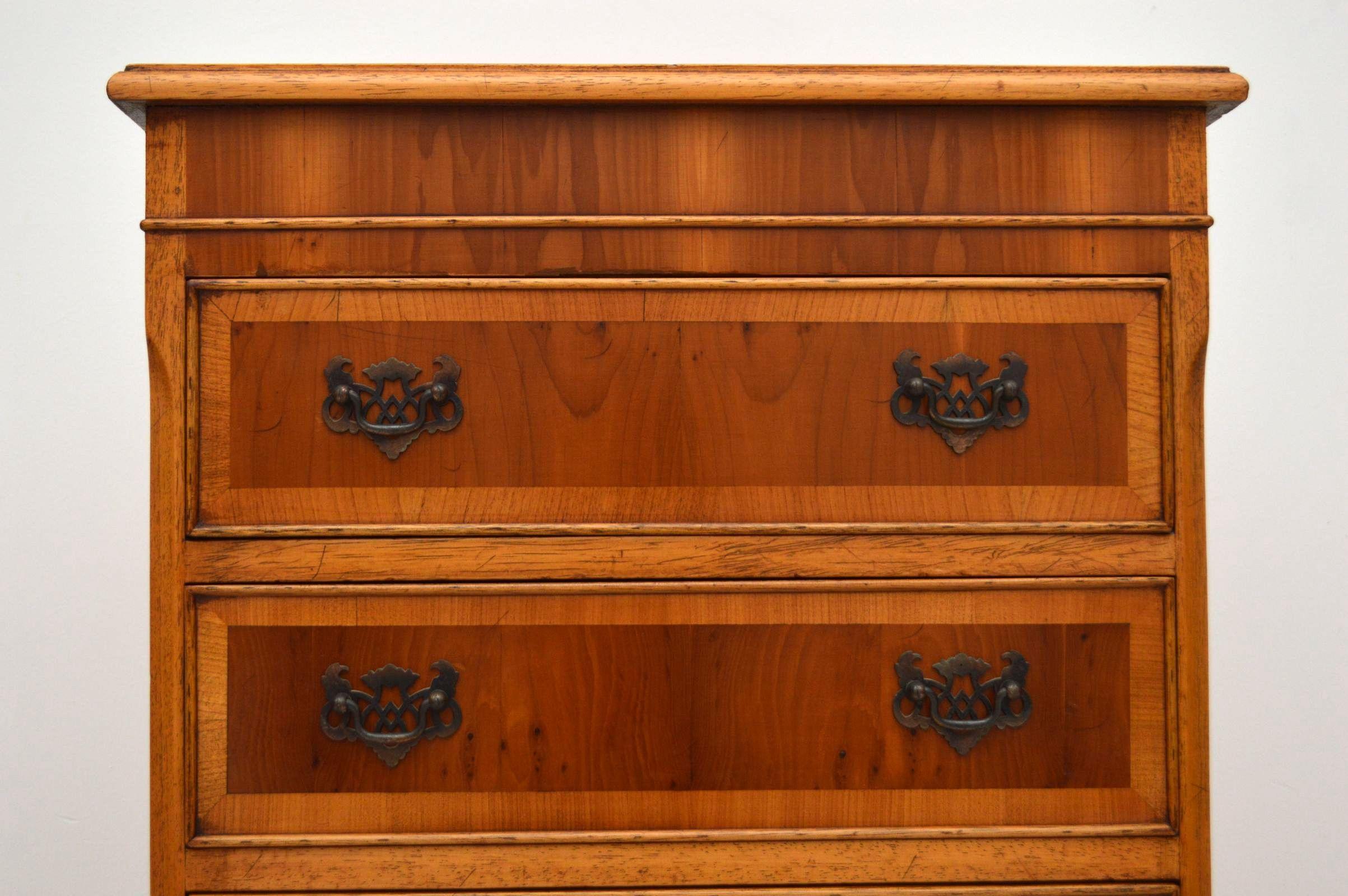 20th Century Antique Georgian Style Yew Wood Chest on Chest