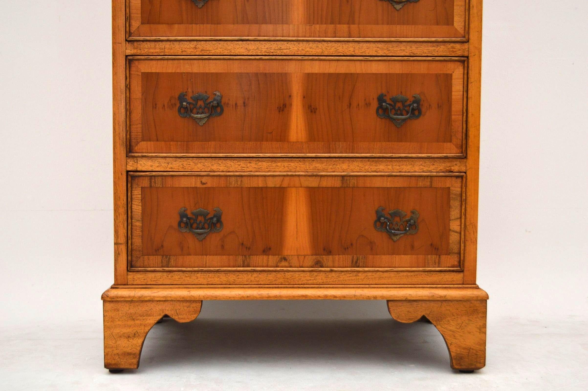 Antique Georgian Style Yew Wood Chest on Chest 2