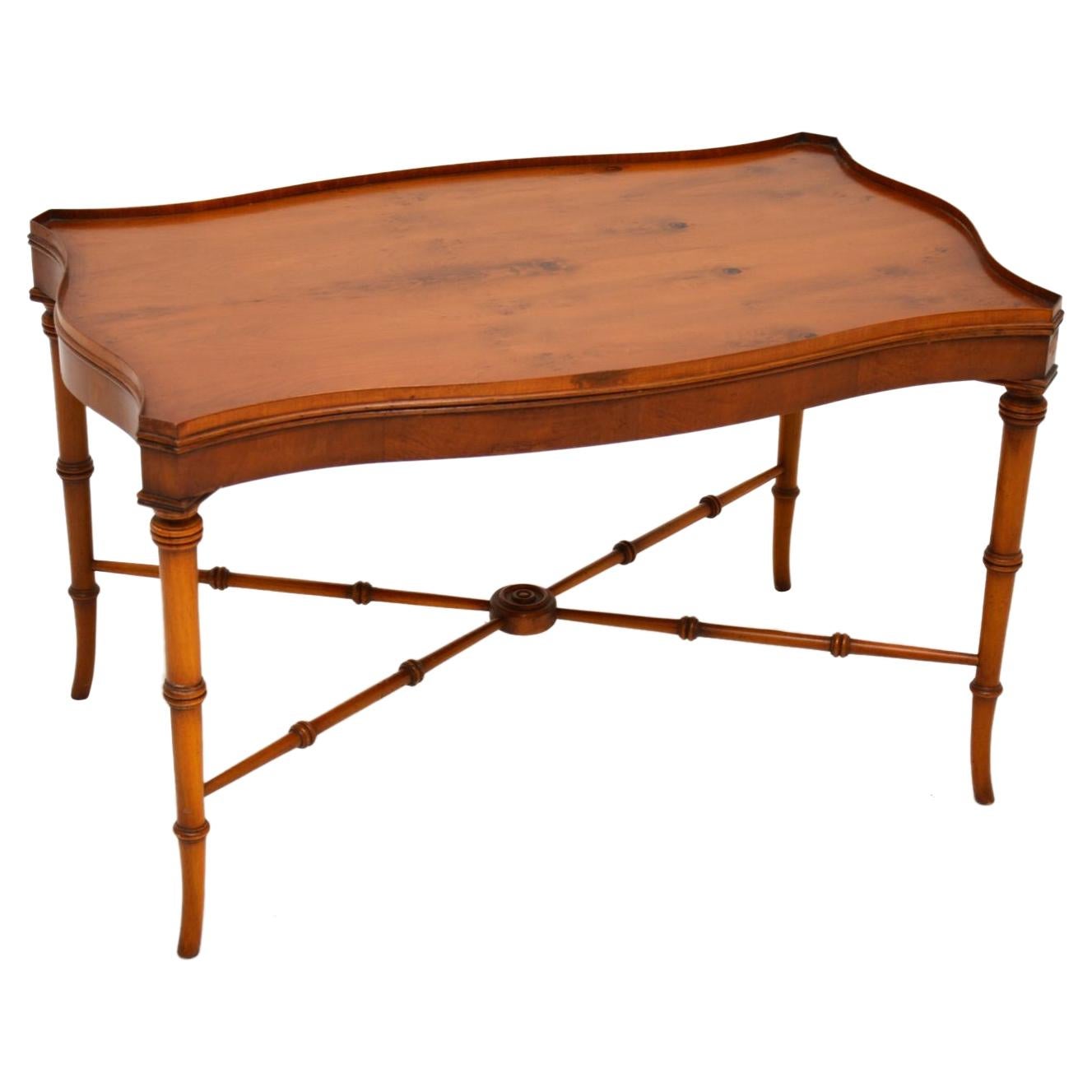 Antique Georgian Style Yew Wood Coffee Table