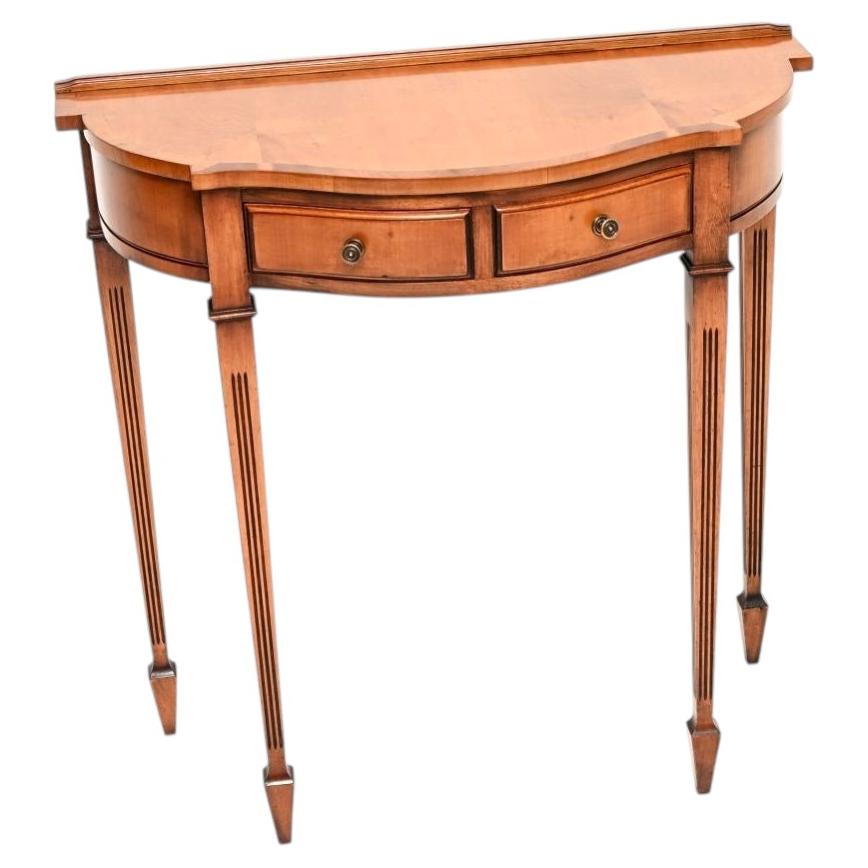 Antique Georgian Style Yew Wood Console Table
