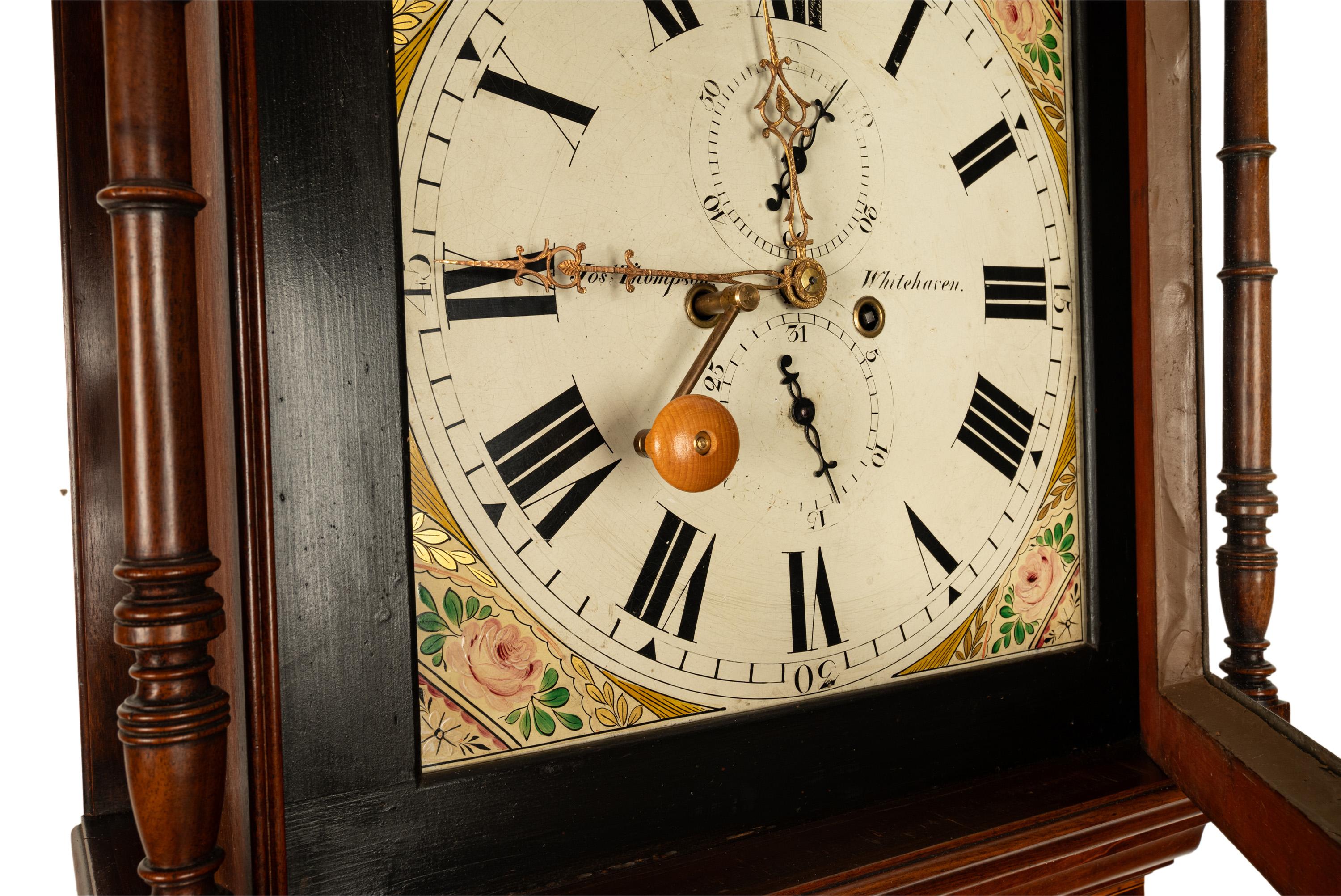 Antique Georgian Tall Case 8 Day Grandfather Clock Joseph Thompson of Whitehaven 5