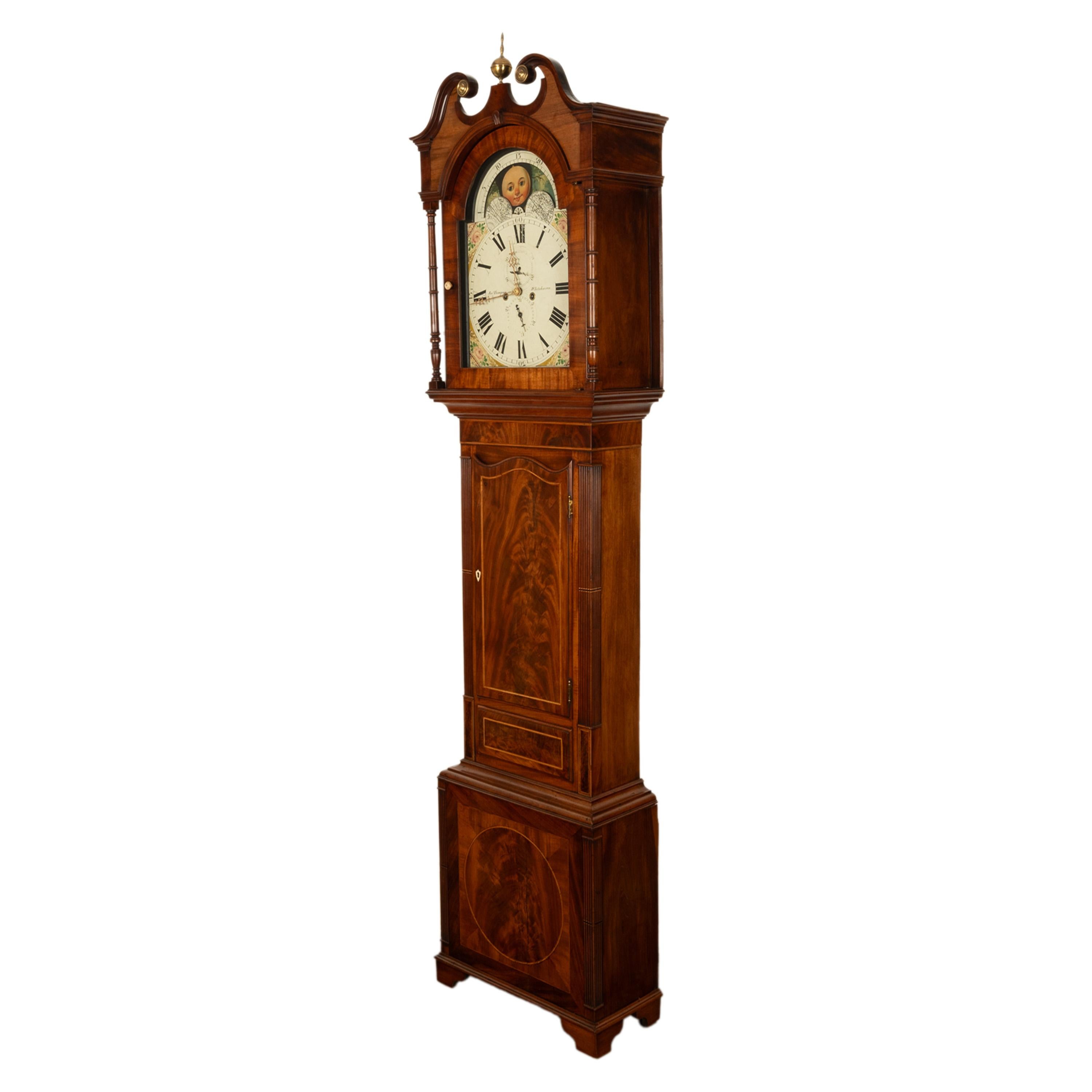 English Antique Georgian Tall Case 8 Day Grandfather Clock Joseph Thompson of Whitehaven
