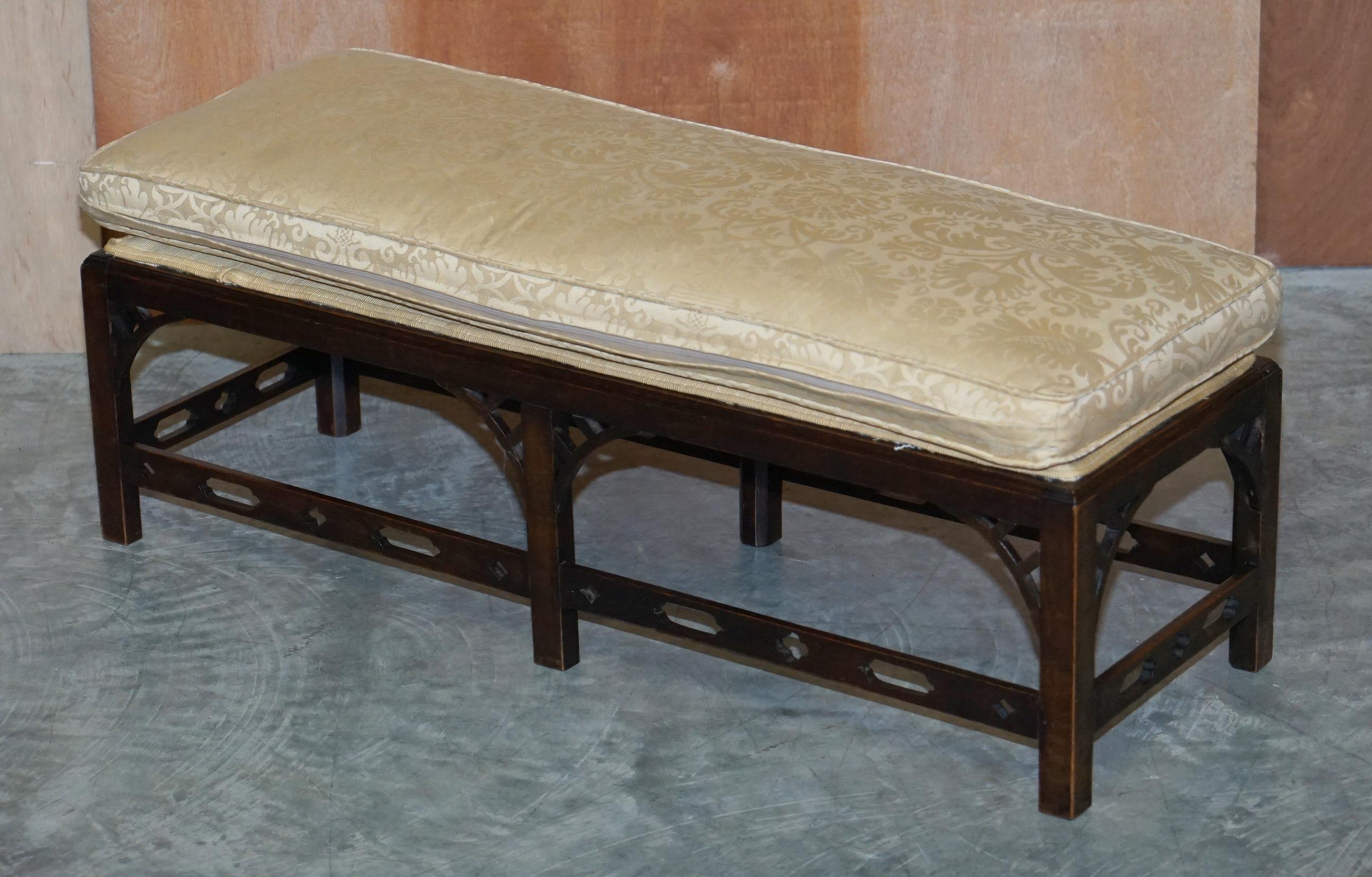 Antique Georgian Thomas Chippendale Two Person Ottoman Footstool Lovely Carving 3