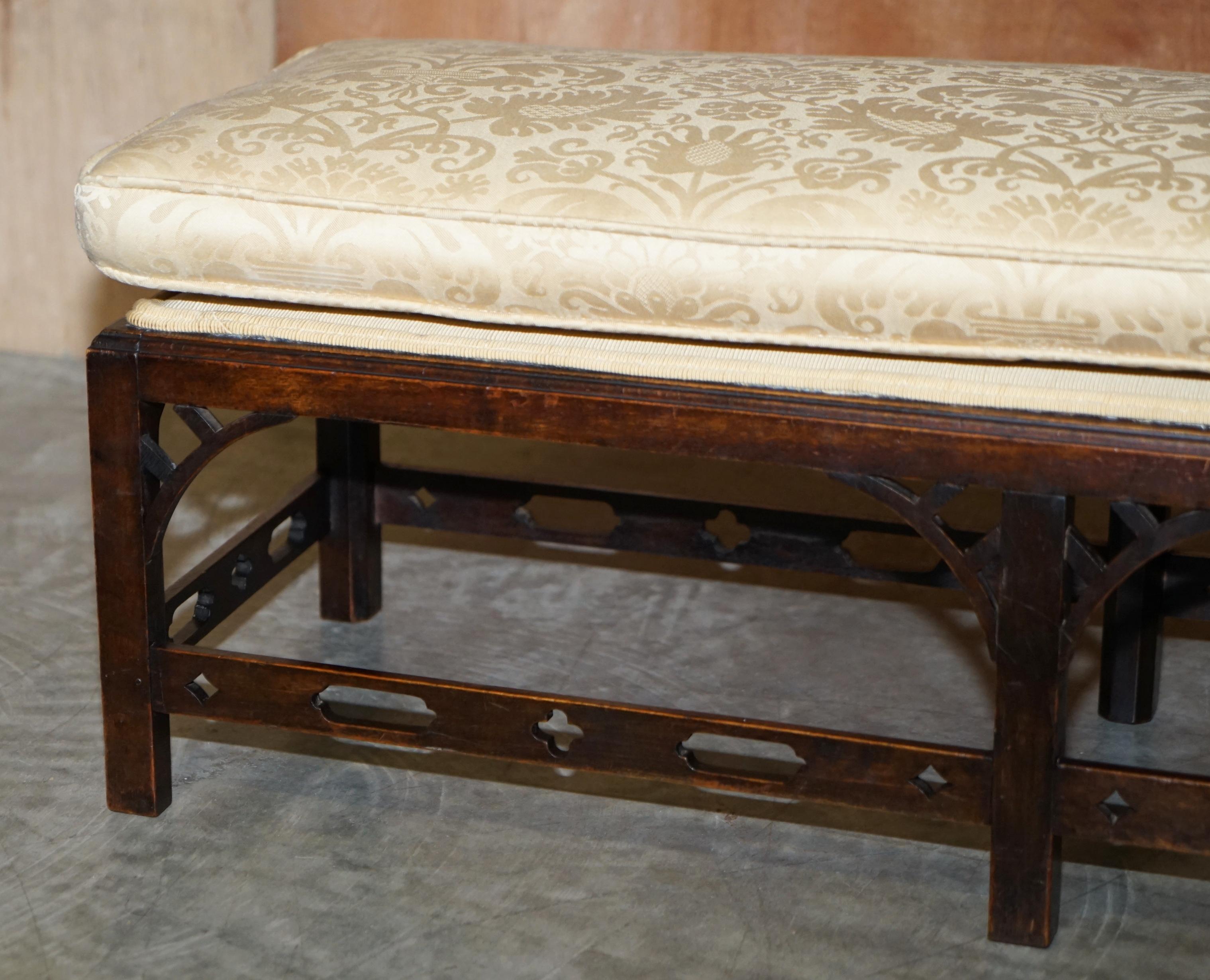 Early 19th Century Antique Georgian Thomas Chippendale Two Person Ottoman Footstool Lovely Carving