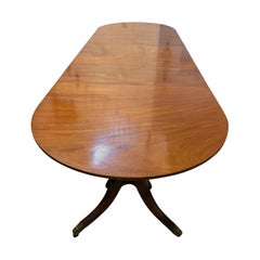 Antique Georgian Three Pillar Mahogany Extending Dining Table 16 Seater