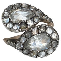 Antico toi en moi georgiano con diamante in oro/argento  anello del 18°/19° secolo.