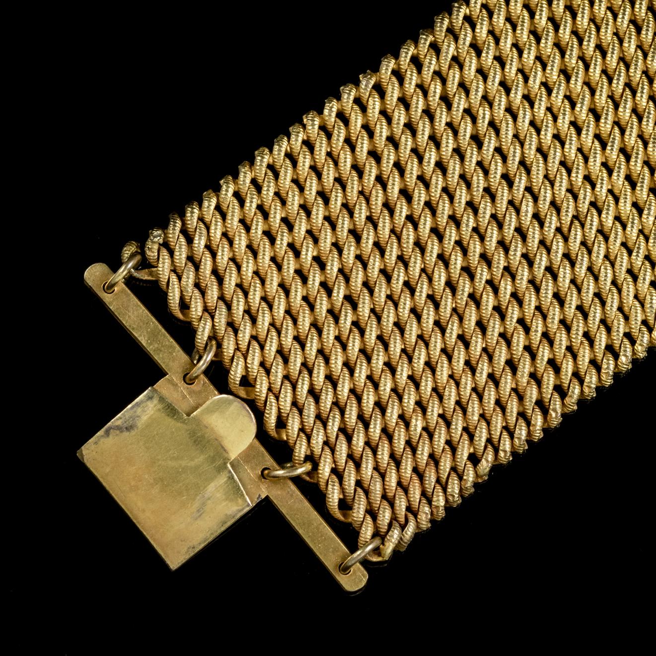 Antique Georgian Tourmaline Bracelet 18 Carat on Pinchbeck, circa 1800 2