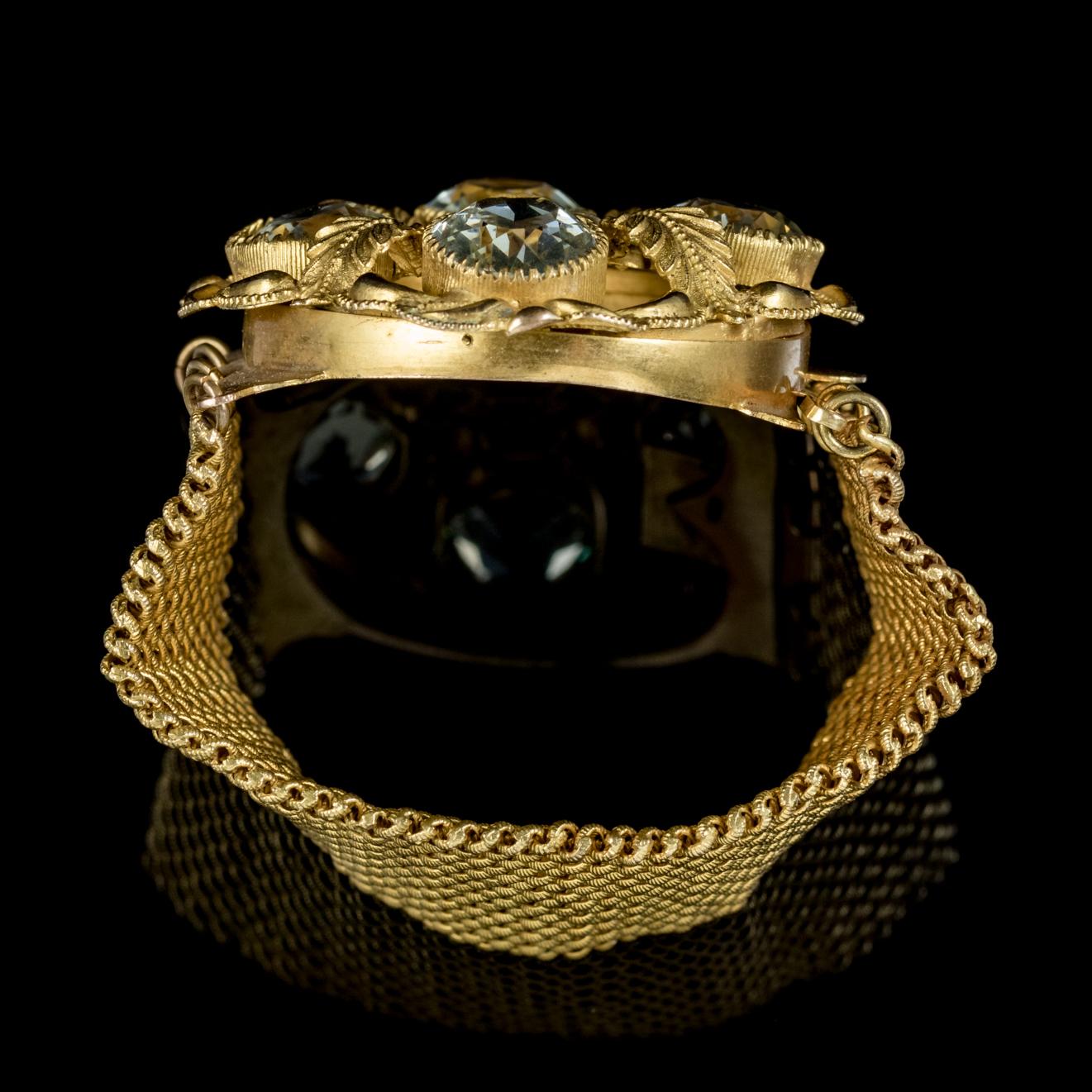 Antique Georgian Tourmaline Bracelet 18 Carat on Pinchbeck, circa 1800 3