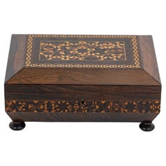Antique Georgian Tunbridge Ware Sewing Box