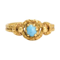Antique Georgian Turquoise Lover's Knot Ring