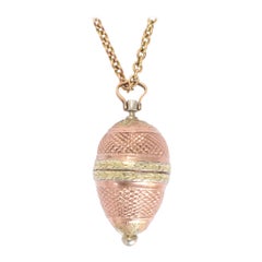 Antique Georgian Two-Tone Gold Egg Locket Pendant