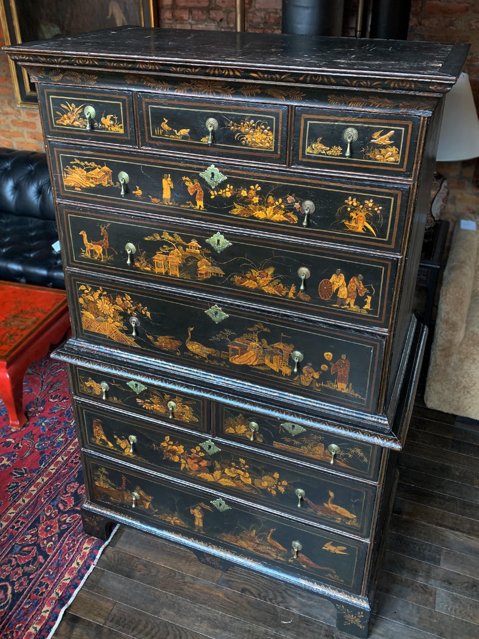 18th Century and Earlier Antique Georgian Varnished Chest of Drawers