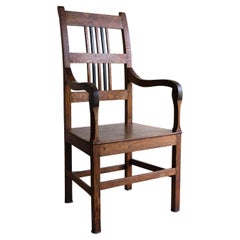 Antique Georgian Vernacular Oak Armchair, Welsh, Early 19th Century