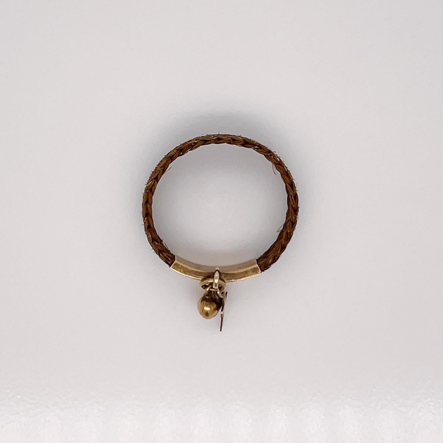 Antiker georgianischer / viktorianischer Trauerring mit goldgefülltem Band und Tropfen im Angebot 5