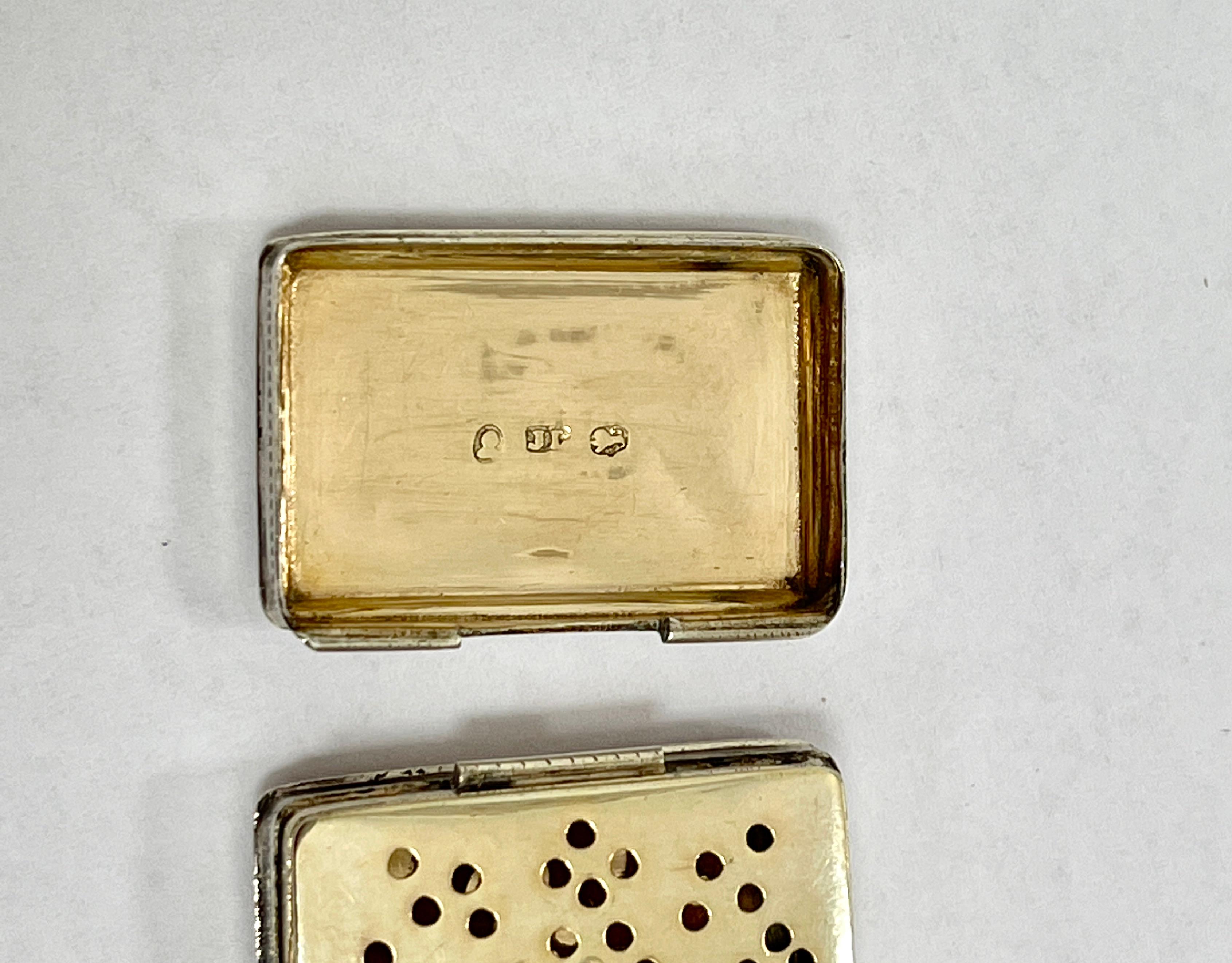 Antique Georgian Vinaigrette Hallmark Birmingham 1834 Sterling Silver John Lilly For Sale 5