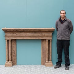 Antique Georgian Walnut Fire Mantel with Column Jambs