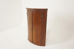 Antique Georgian Walnut & Oak Inlaid Wall Corner Cabinet, Scotland 1800, B2684