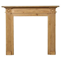 Antique Georgian Waxed Pine Bullseye Fire Mantel