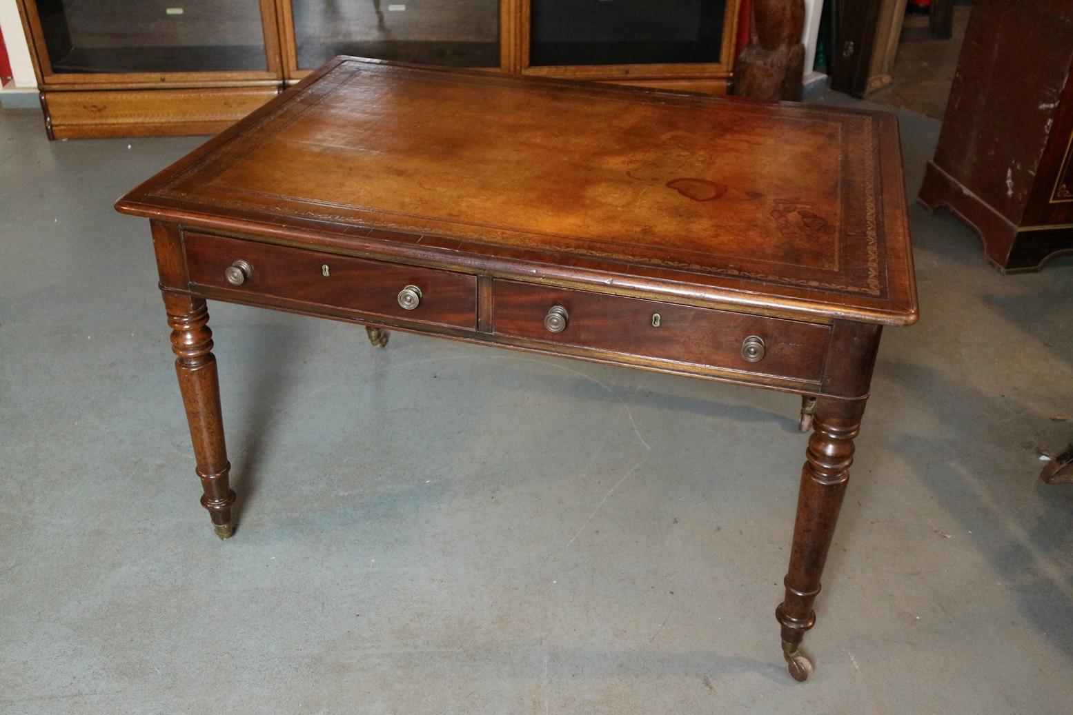 Mahogany Antique Georgian Writing Table For Sale