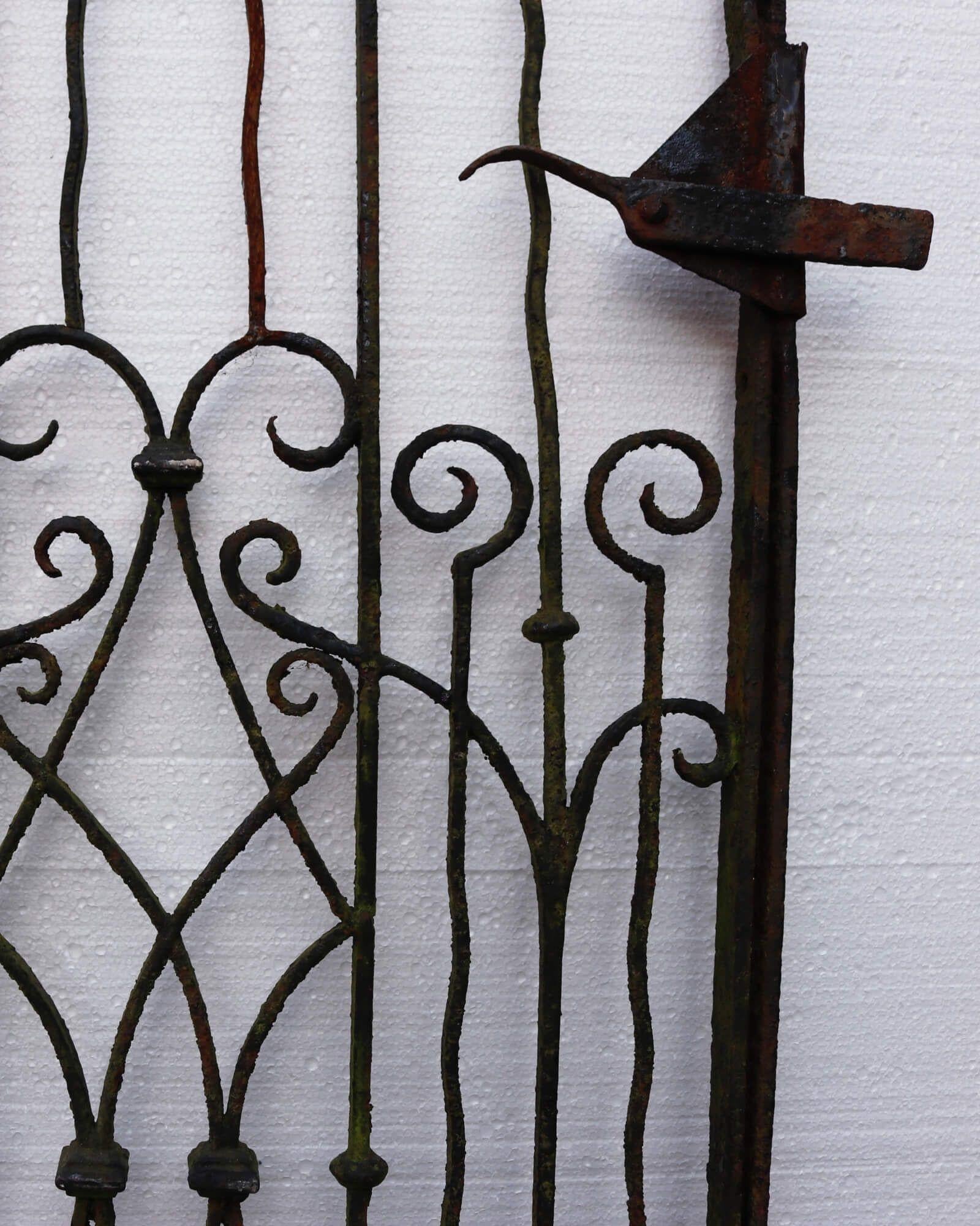 English Antique Georgian Wrought Iron Pedestrian Gate For Sale
