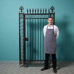 Antique Georgian Wrought Iron Pedestrian Gate & Posts