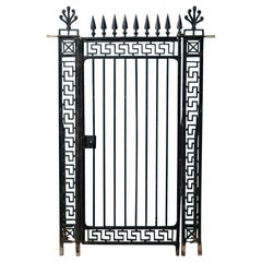 Antique Georgian Wrought Iron Pedestrian Gate & Posts