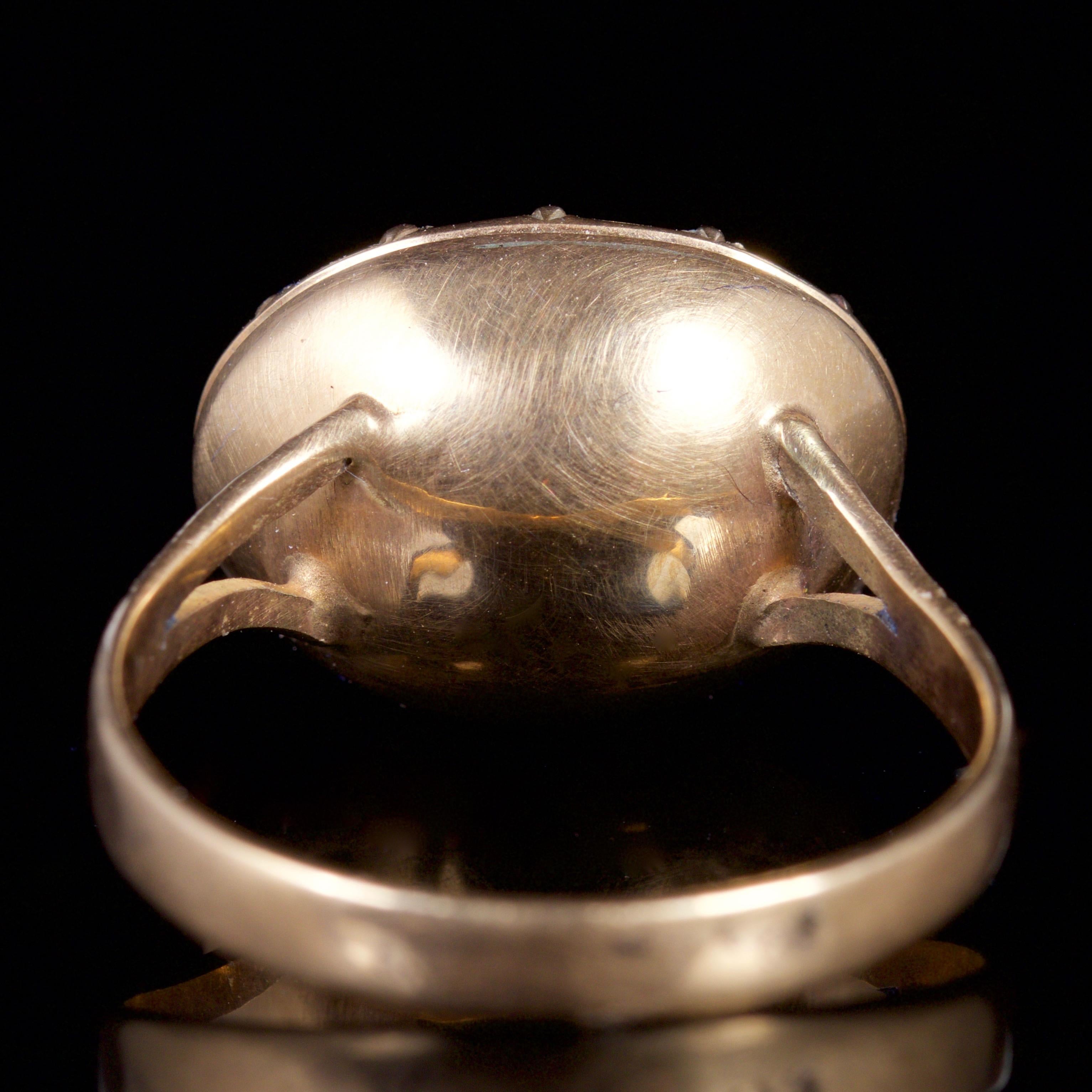 Antique Georgian Yellow Paste Stone Ring 18 Carat, circa 1800 In Excellent Condition In Lancaster, Lancashire