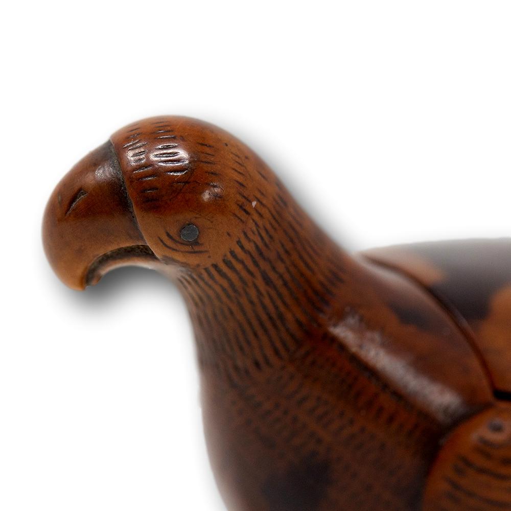 Antique Georgian Yew Wood Parrot Snuff Box For Sale 6