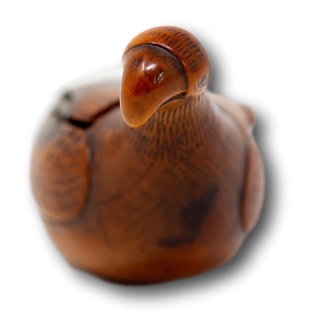 British Antique Georgian Yew Wood Parrot Snuff Box For Sale