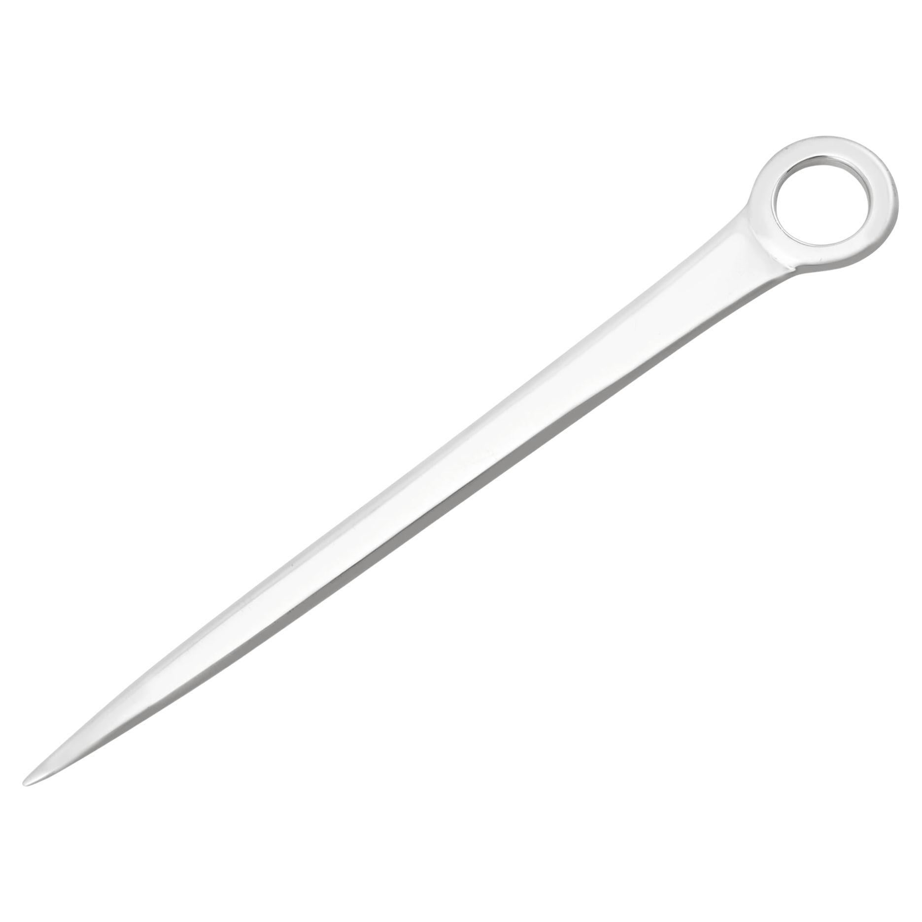 Antique Georgian York Sterling Silver Meat Skewer / Letter Opener