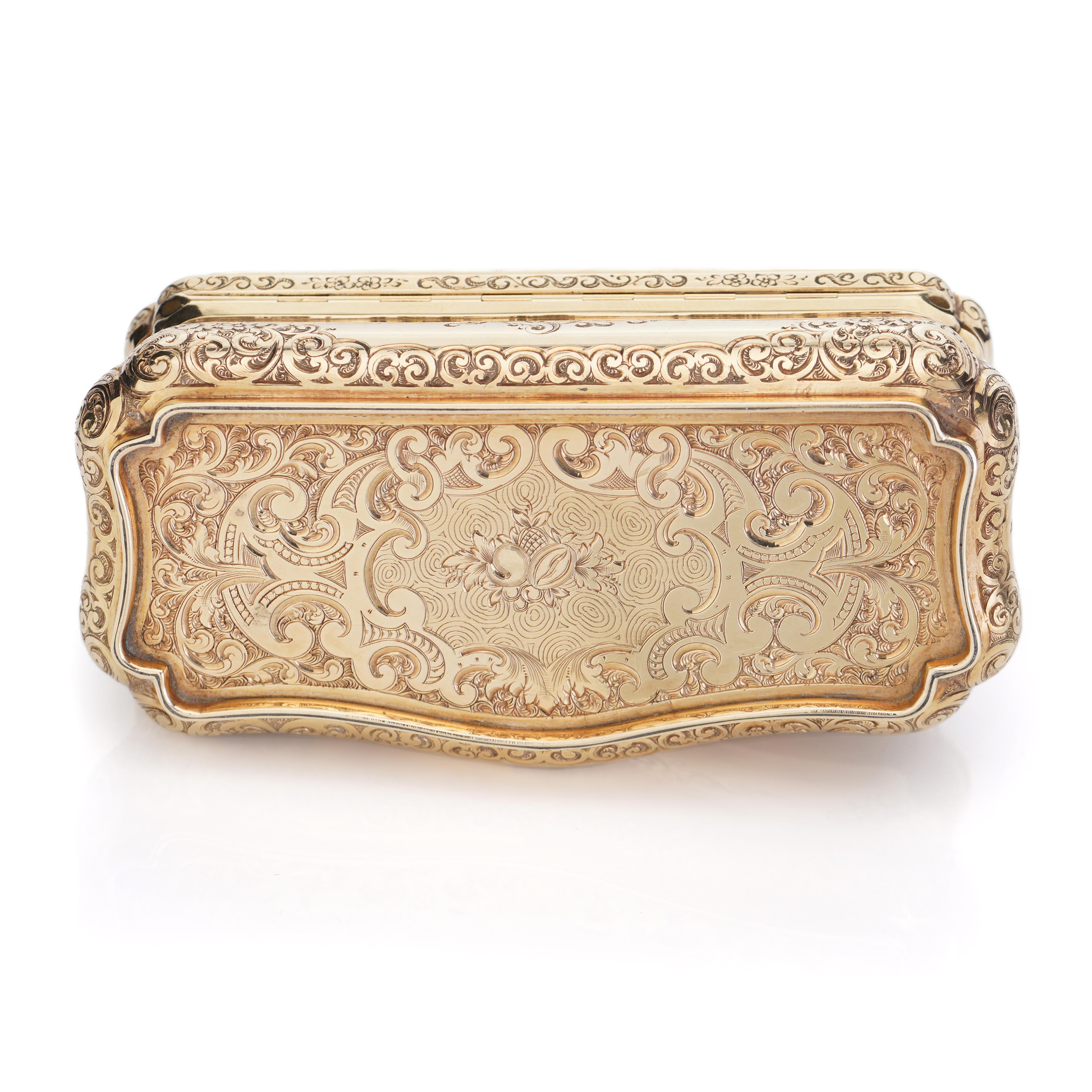 Antique German 14kt. yellow gold snuff - box by Carl Martin Weishaupt & Sons.  For Sale 5