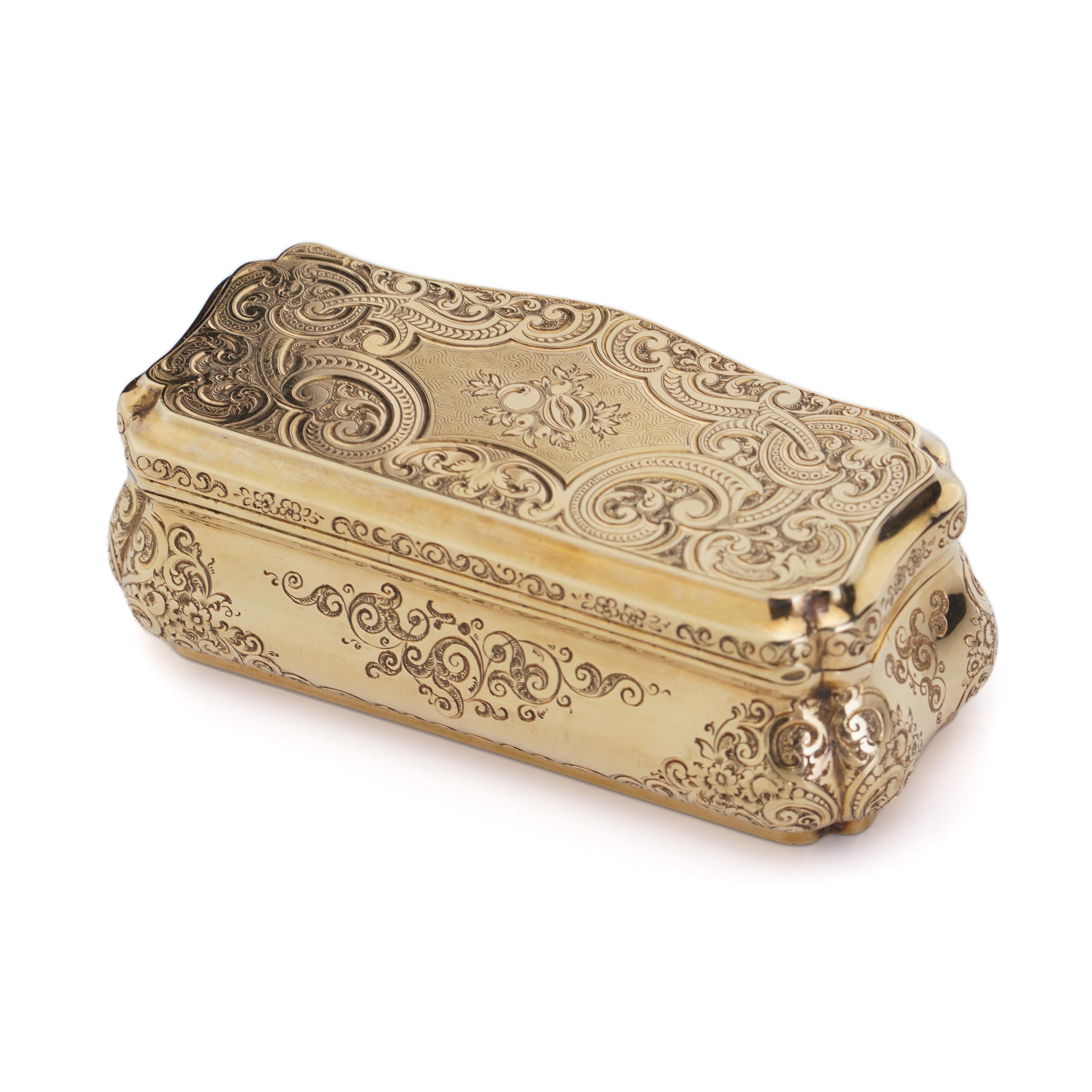Antique German 14kt. yellow gold snuff - box by Carl Martin Weishaupt & Sons.  For Sale 7