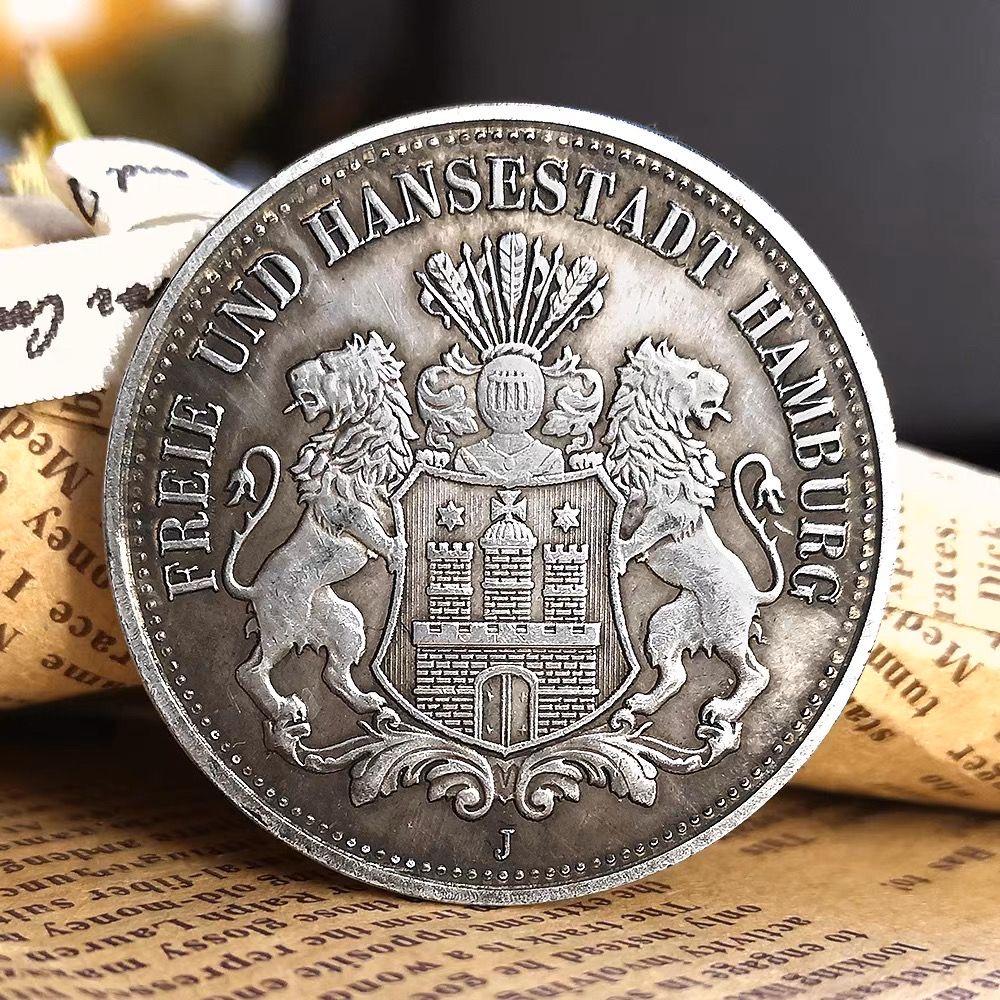 Antike deutsche Doppellöwen-Silbermünze aus dem Jahr 1896 im Zustand „Gut“ im Angebot in 景德镇市, CN