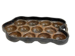 Antique German 19th Century Brown Glazed Pottery Cake Baking Mold