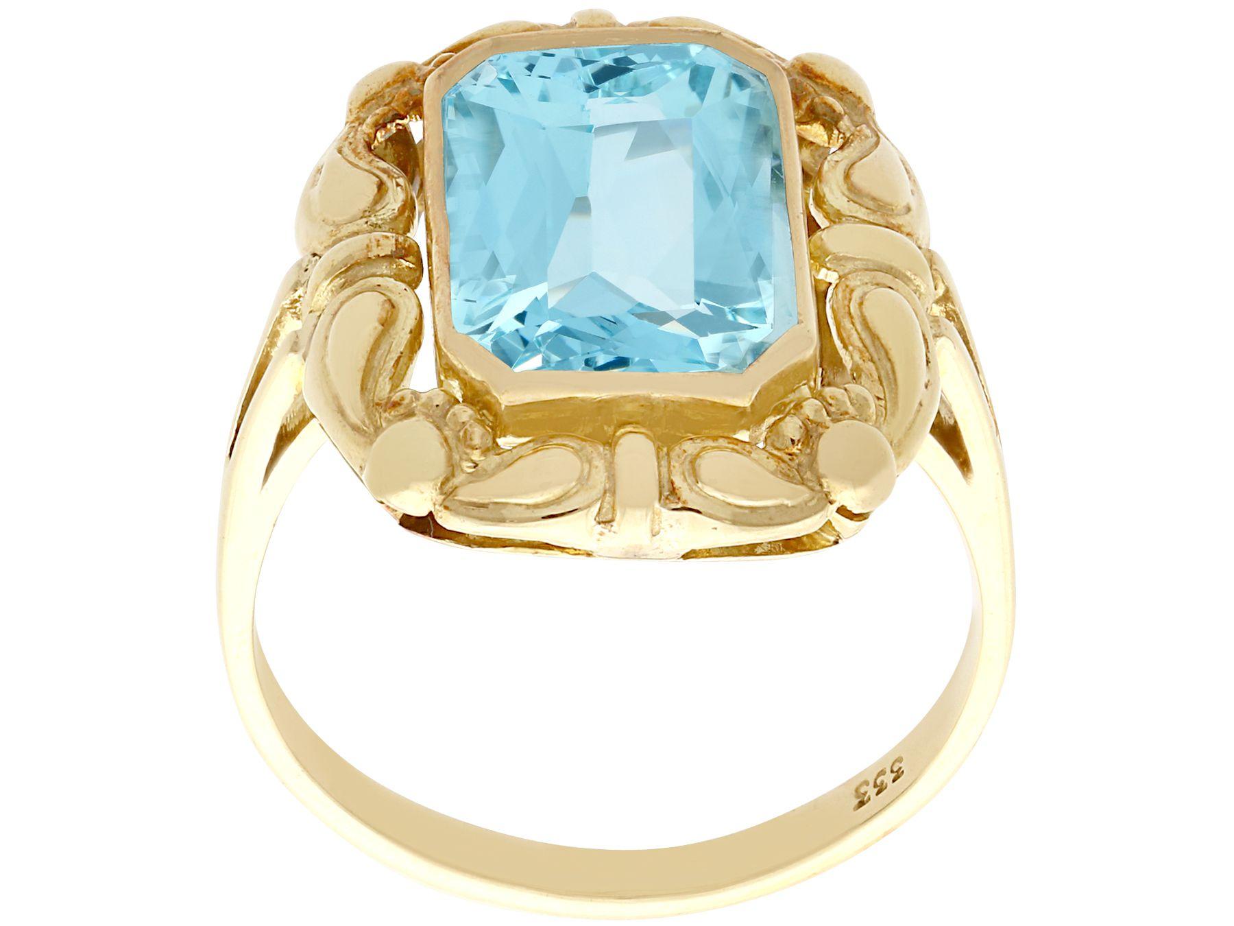 antique aquamarine ring gold