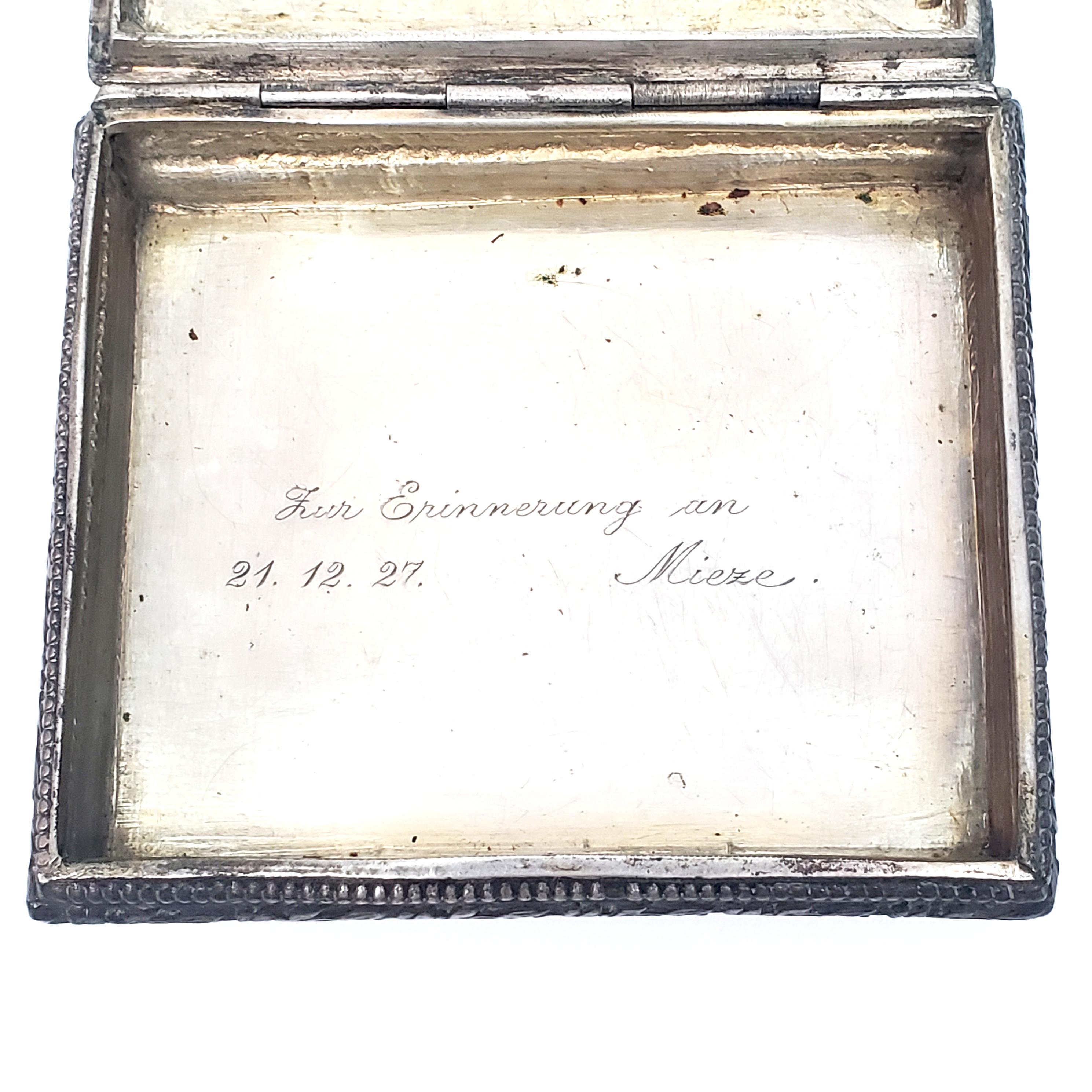 Antique German 800 Silver Cigarette Box 4