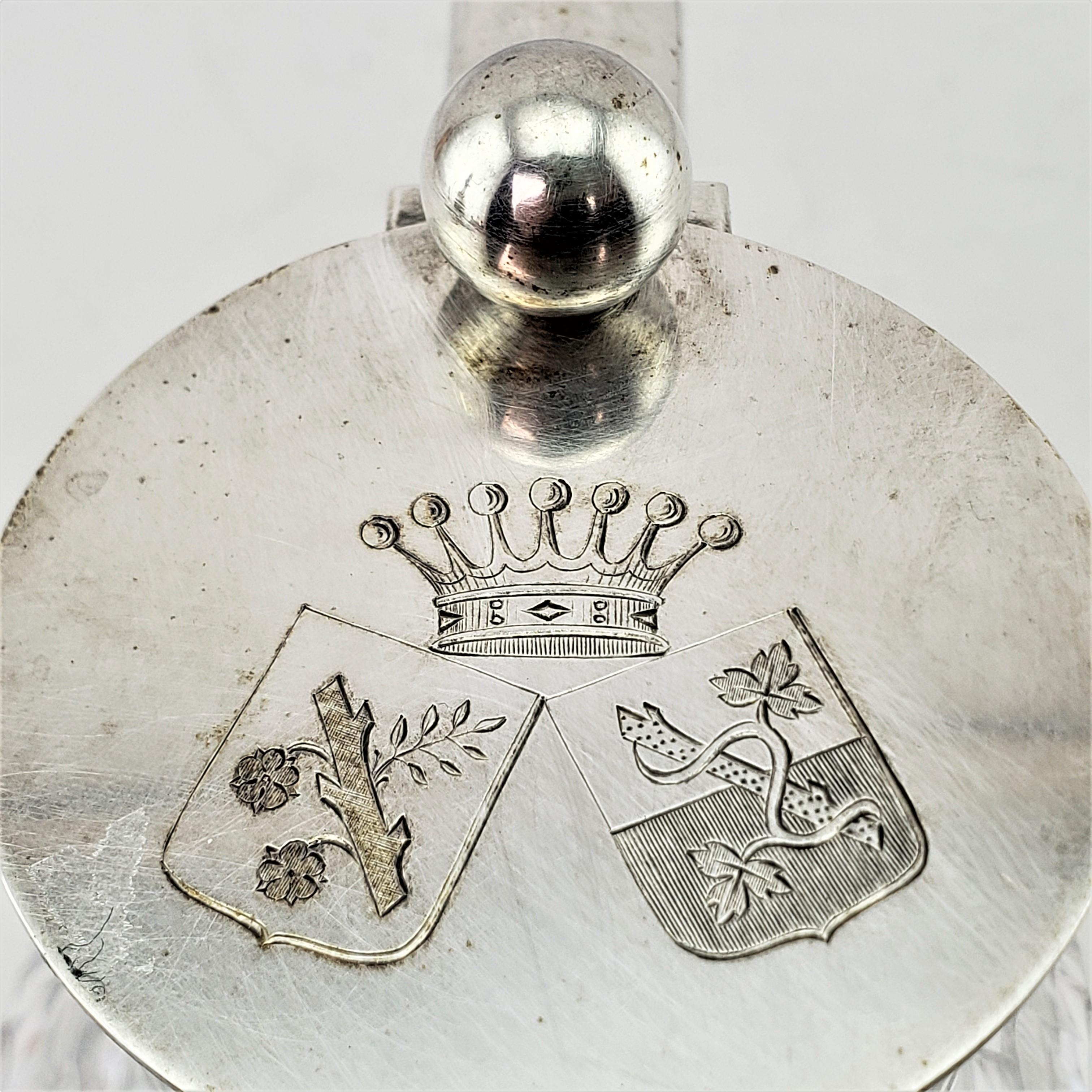 Antiker deutscher Claret-Krug oder Krug aus 800er Silber und Diamantschliff Kristall im Angebot 4