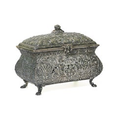 Antique German 800 - Silver Large Jewelry/Dresser Box