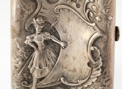 Antique German 800 Silver Repousse Cigarette Case