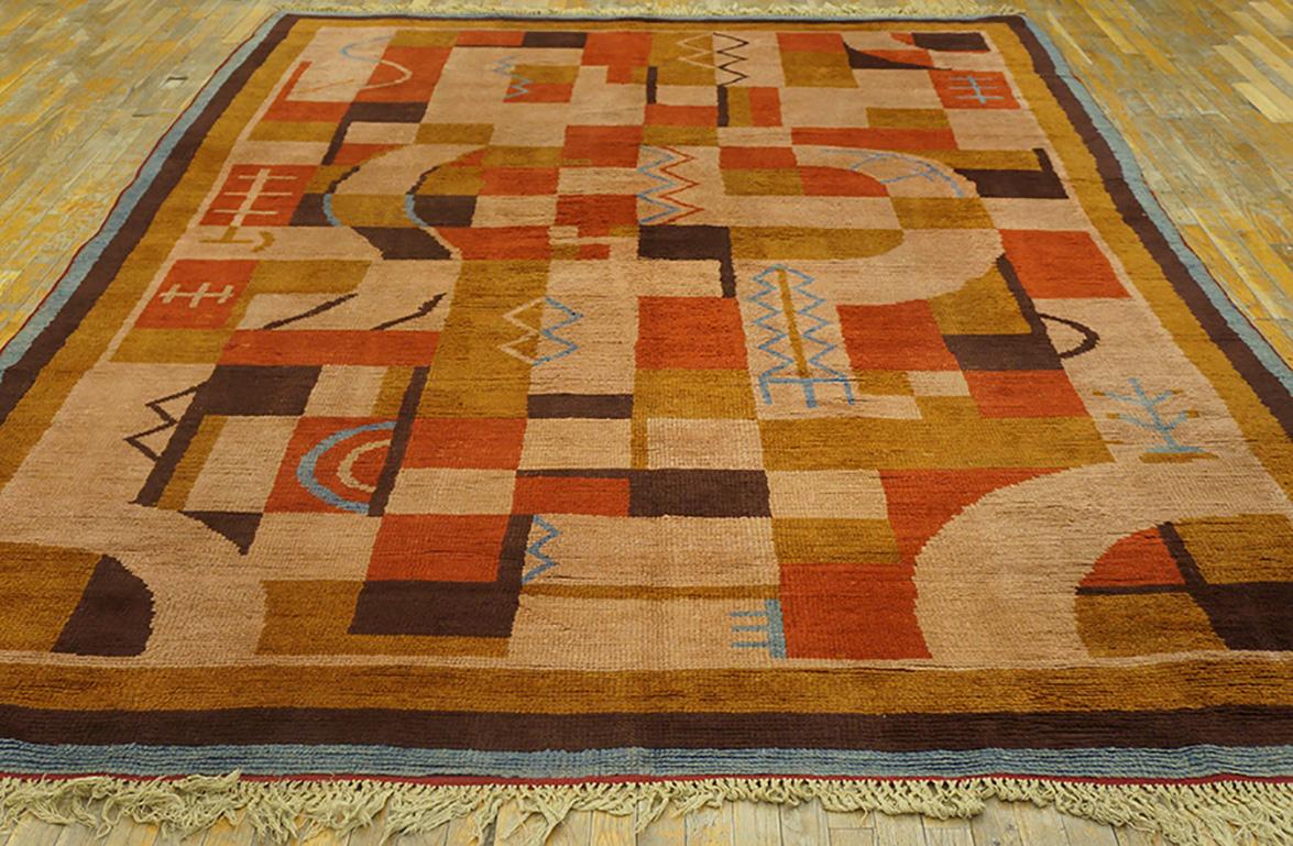 Deutscher Art-Deco-Teppich. Maße: 8'2
