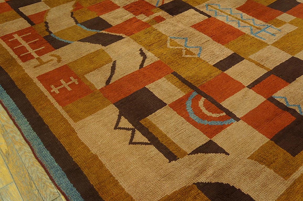 Hand-Knotted German Art Deco Rug For Sale
