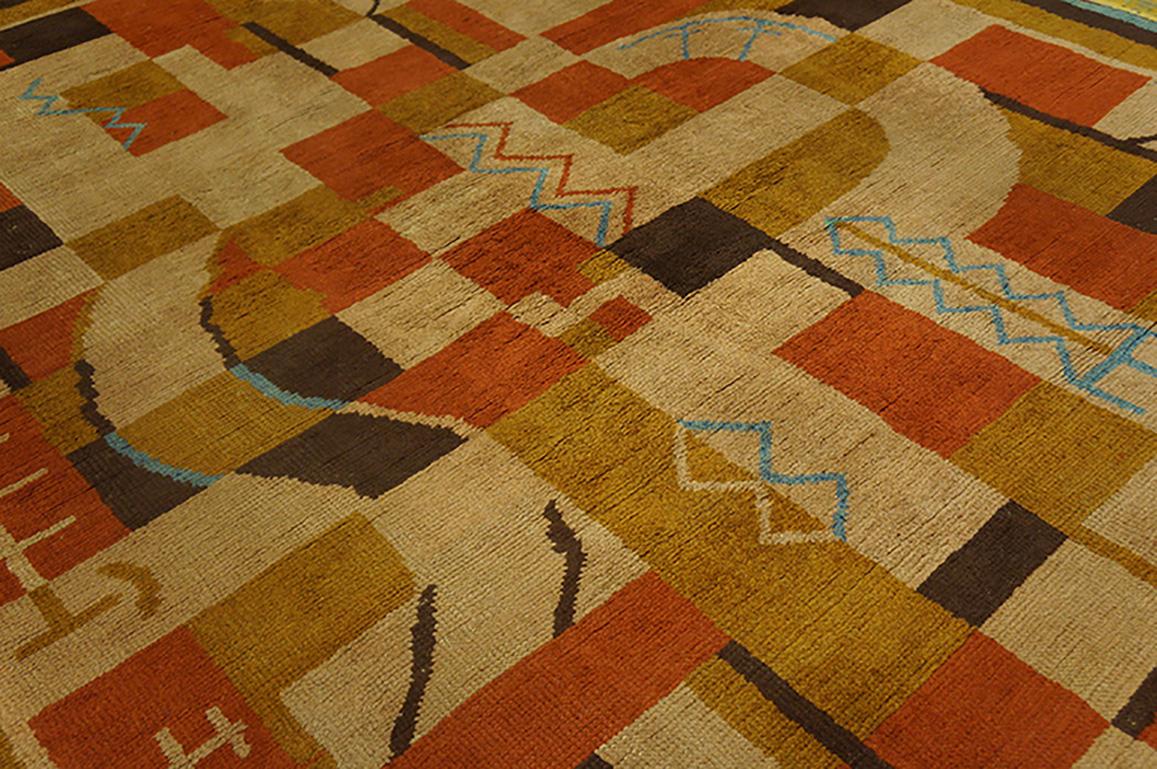 Wool German Art Deco Rug For Sale